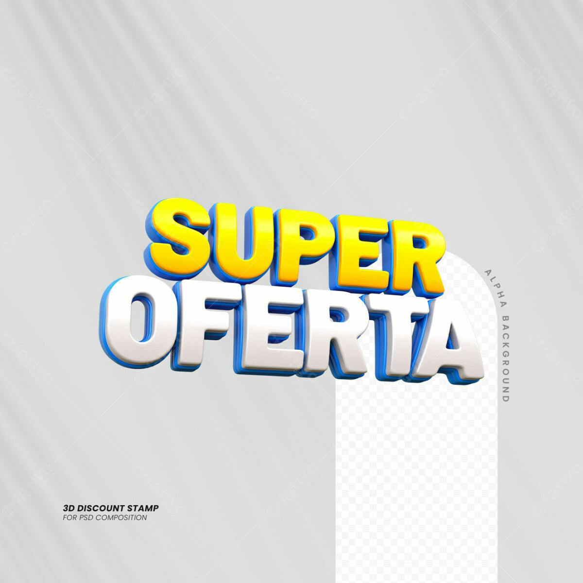Carimbo 3D Super Oferta PSD Editável