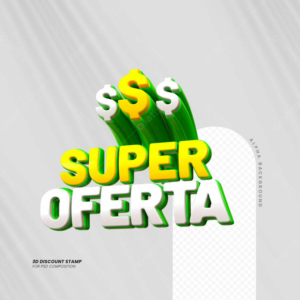 Carimbo 3D Super Oferta PSD Editável