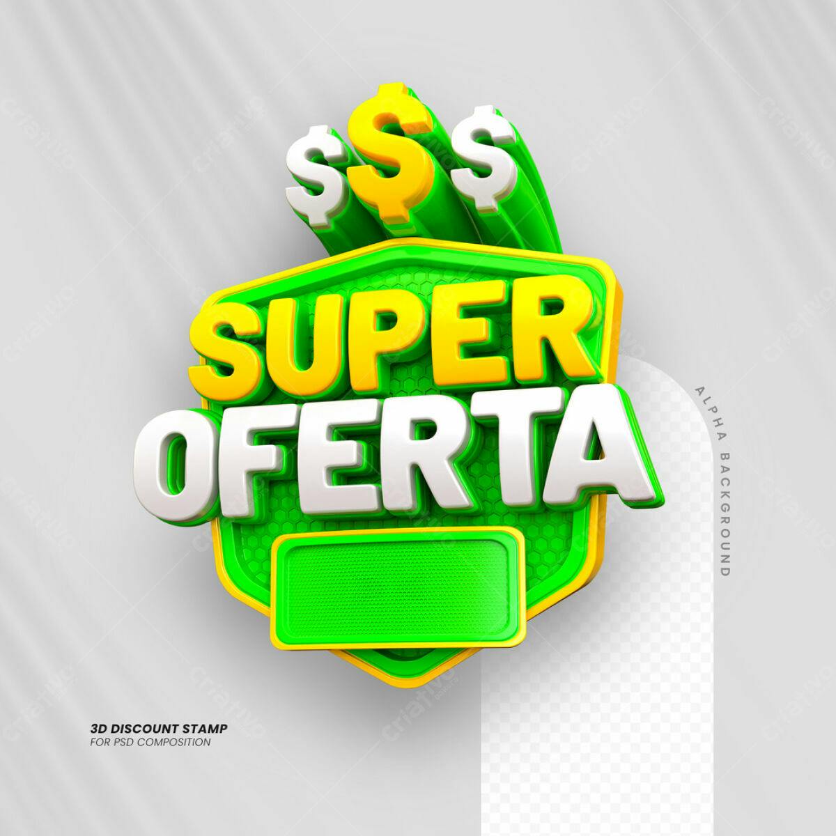 Carimbo 3D Super Oferta PSD Editável