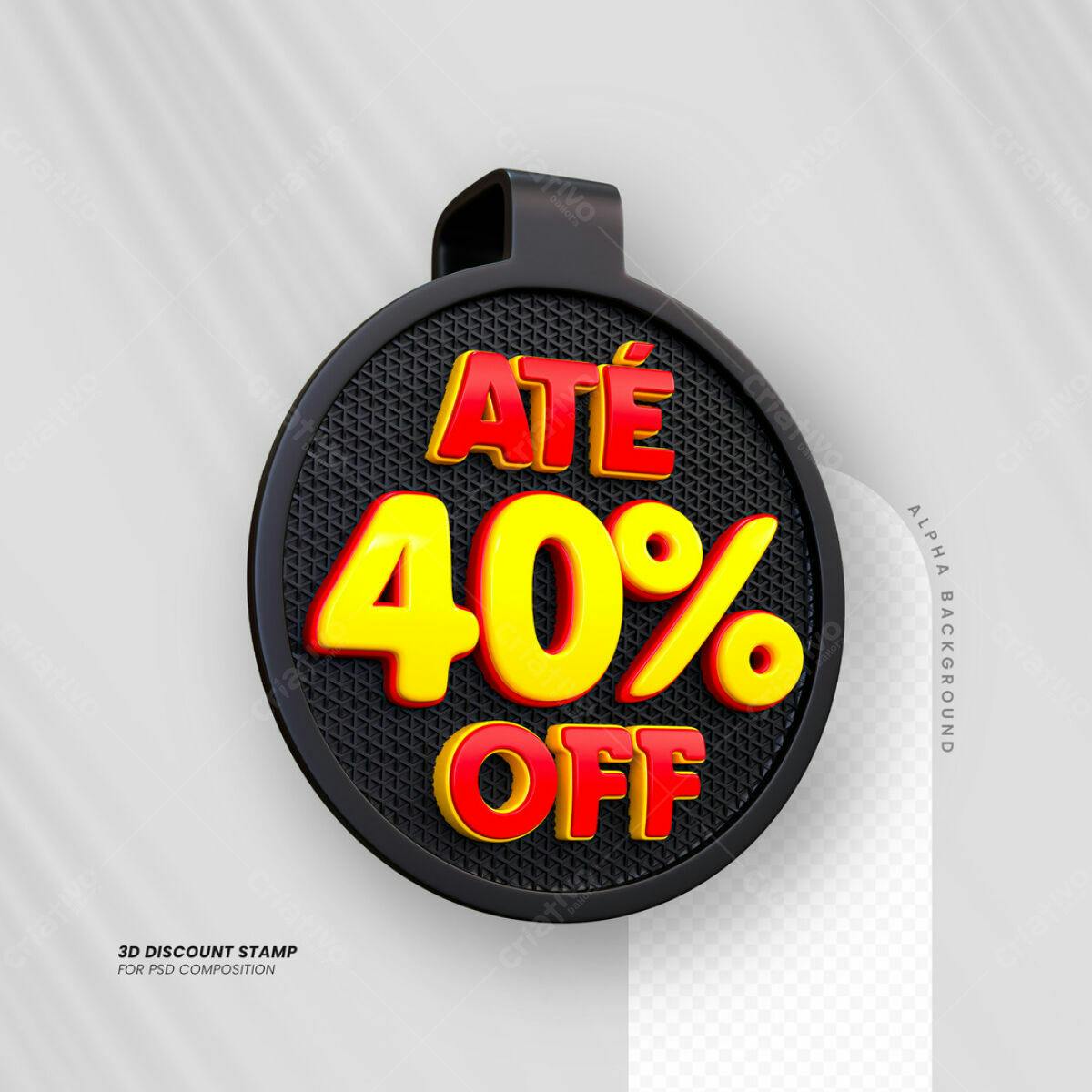 Selo 3D Até 40% Off PSD Editável