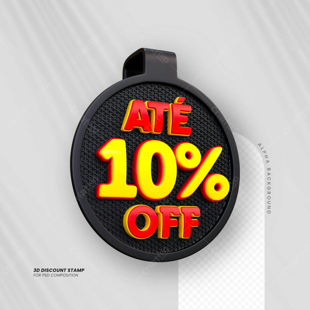 Selo 3D Até 10% OFF PSD Editável