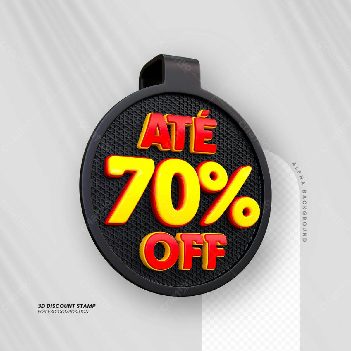 Carimbo 3D Até 70% OFF PSD Editável