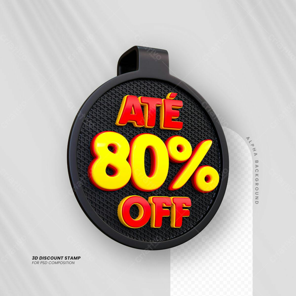 Selo 3D Até 80% OFF PSD Editável