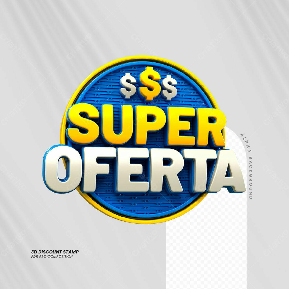 Carimbo 3D Super Oferta PSD Editável