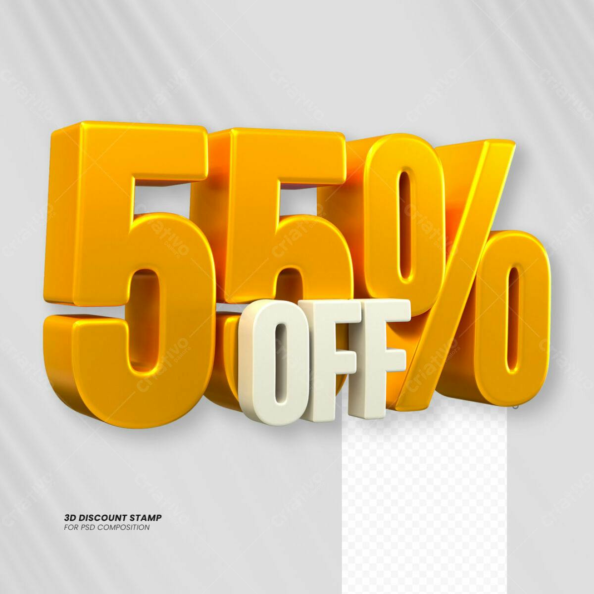 Carimbo 3D 55% OFF PSD Editável