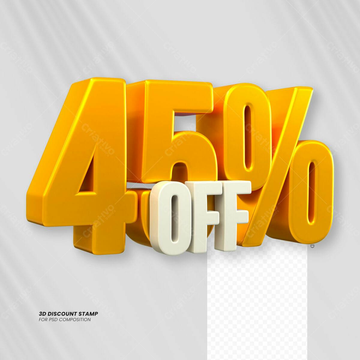 Carimbo 3D 45% OFF PSD Editável