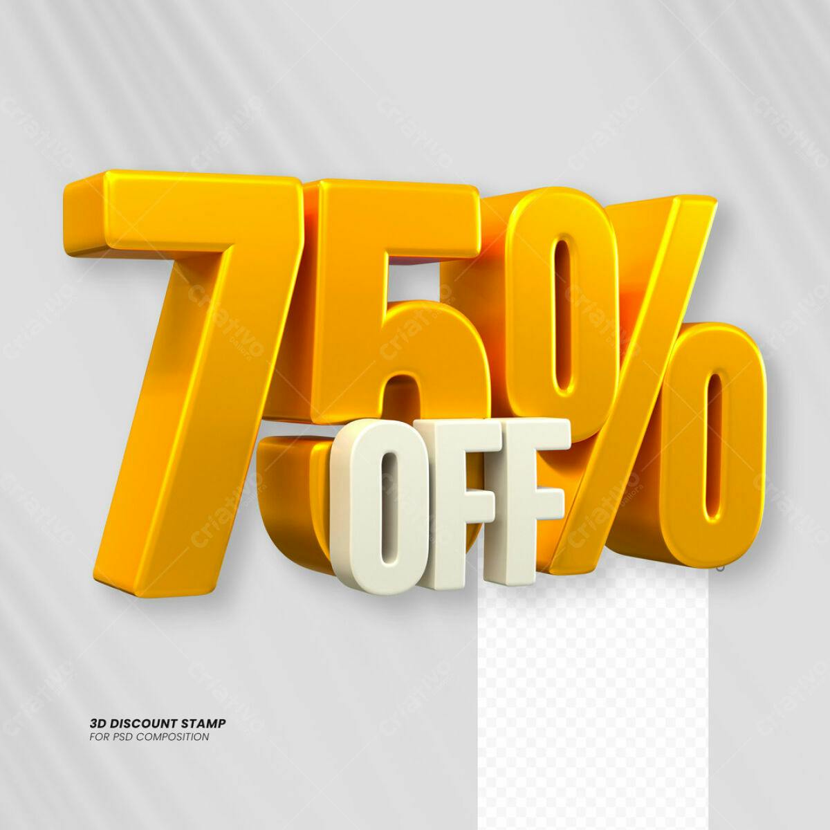 Carimbo 3D 75% OFF PSD Editável