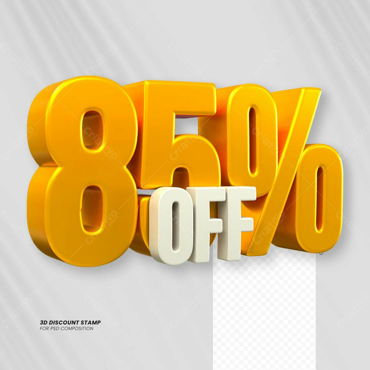 Carimbo 3D 85% OFF PSD Editável
