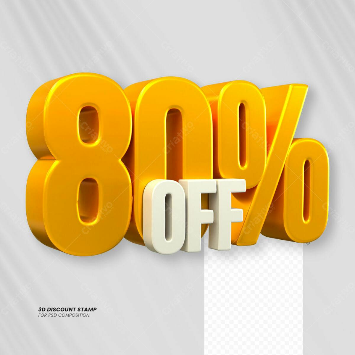 Carimbo 80% OFF 3D PSD Editável