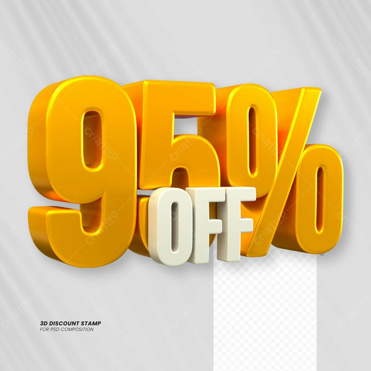Carimbo 3D 95% OFF PSD Editável