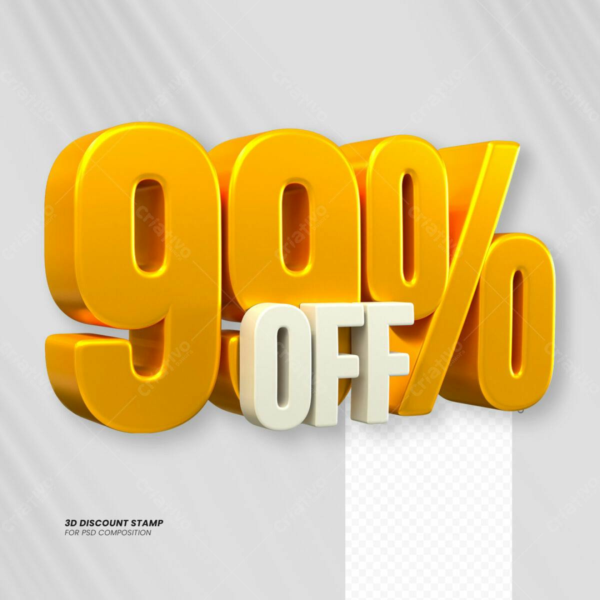 Carimbo 3D 90% OFF PSD Editável