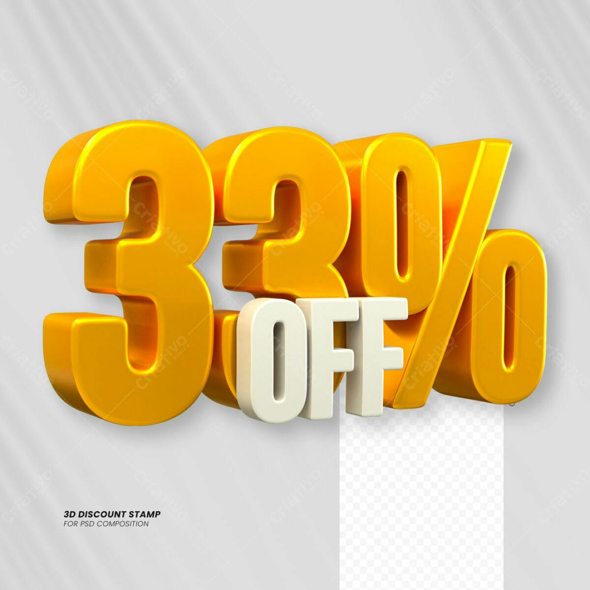 Carimbo 3D 33% OFF PSD Editável