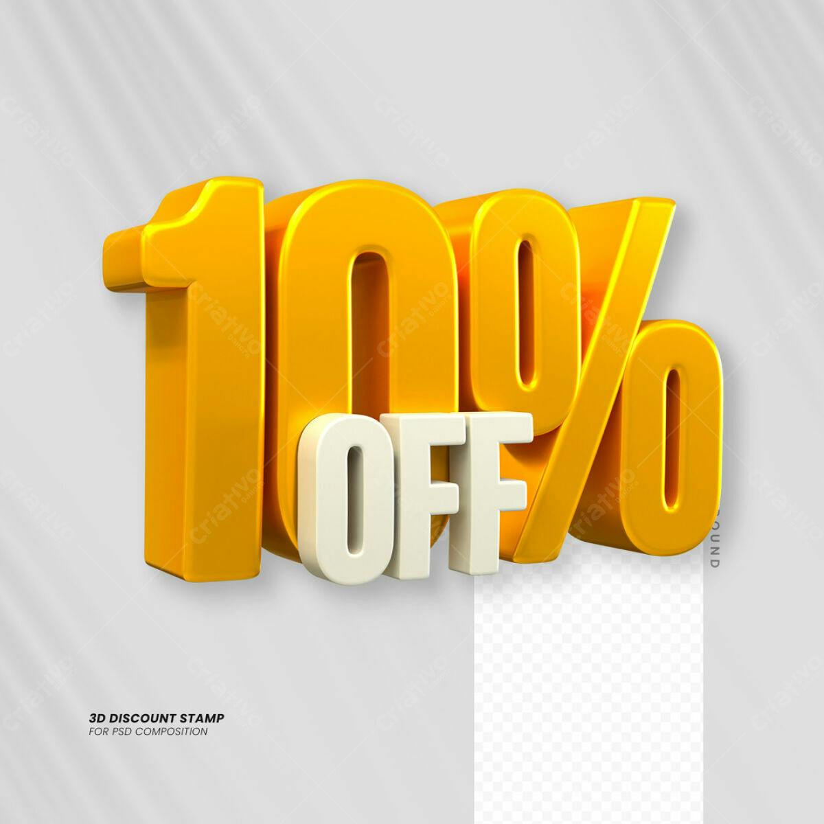 Carimbo 3D 10% OFF PSD Editável