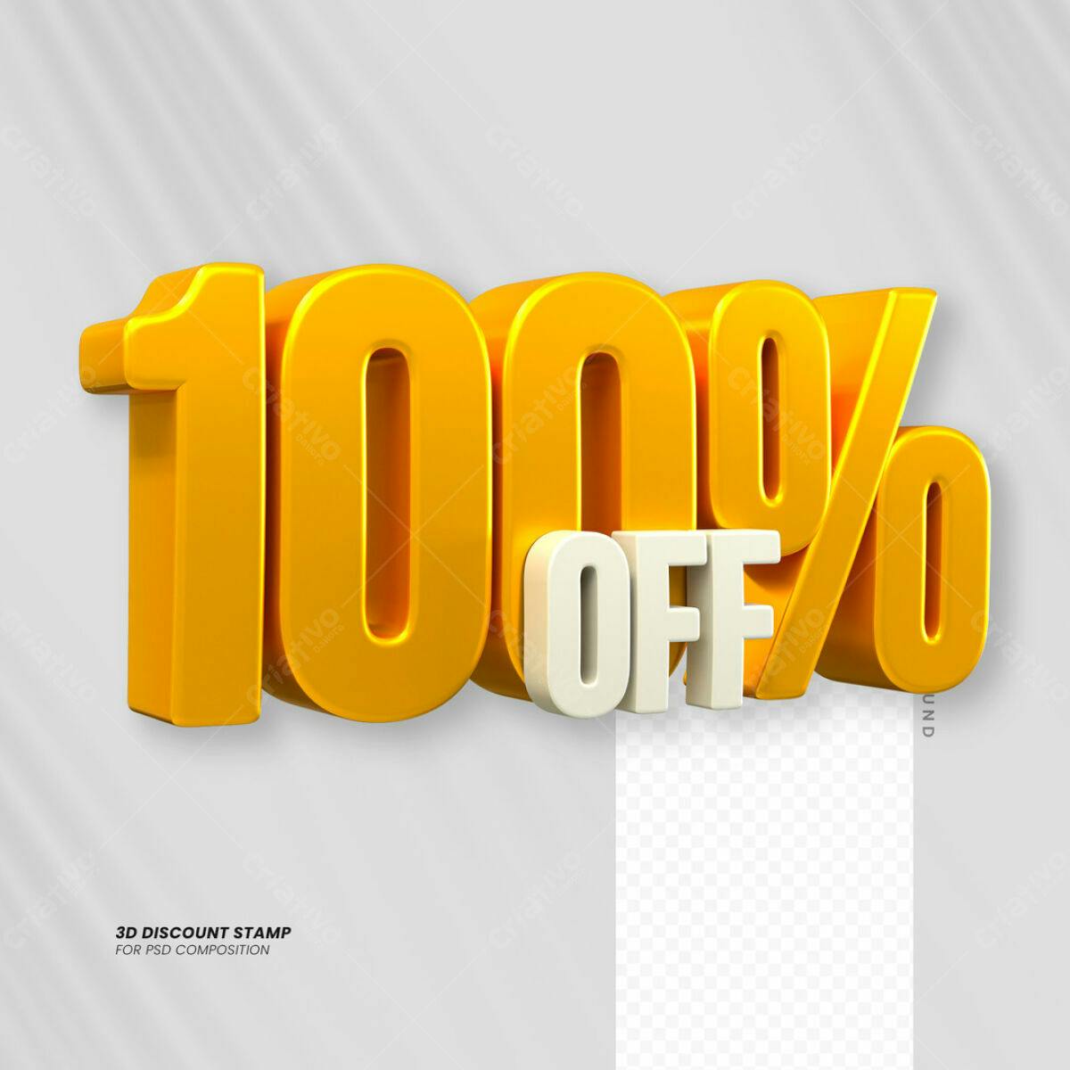Carimbo 3D 100% OFF PSD Editável