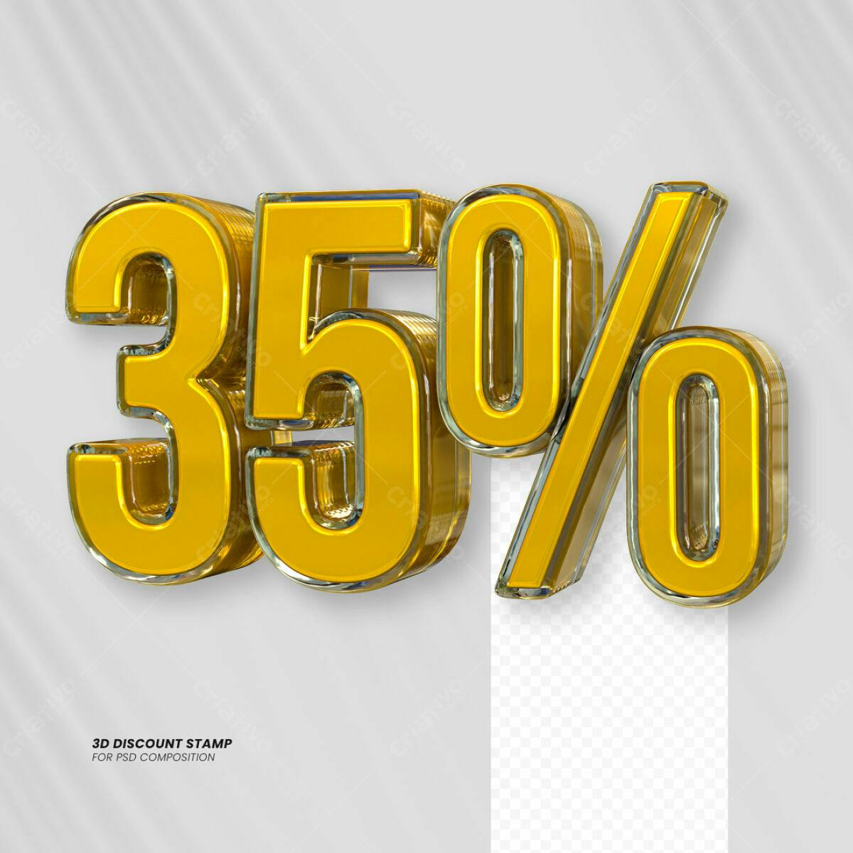 Carimbo 3D Desconto 35% PSD Editável