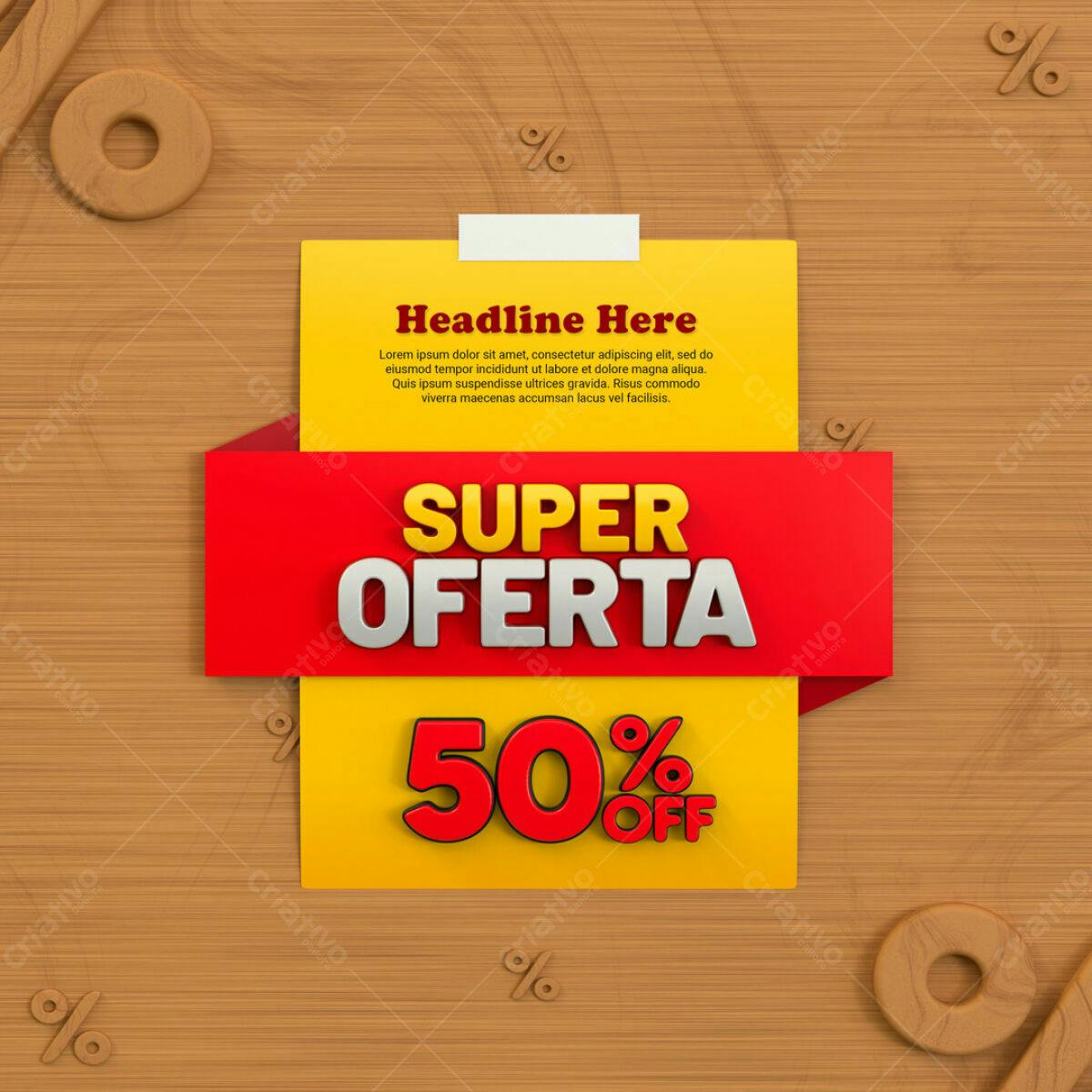 Flyer para Super Oferta 50% OFF PSD Editável