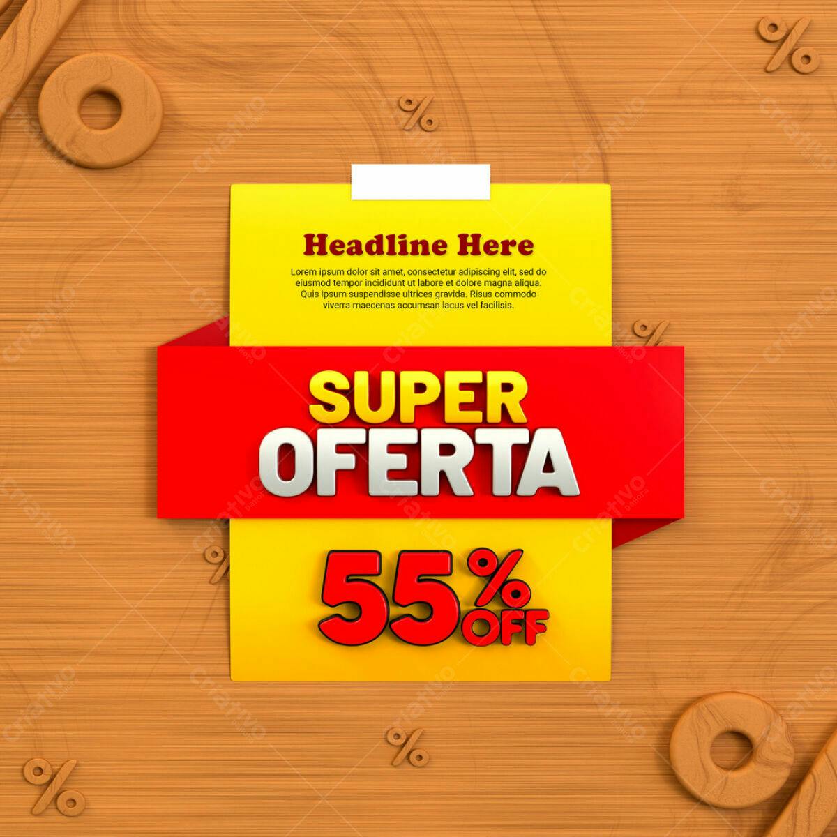 Flyer de Super Oferta 55% OFF PSD Editável
