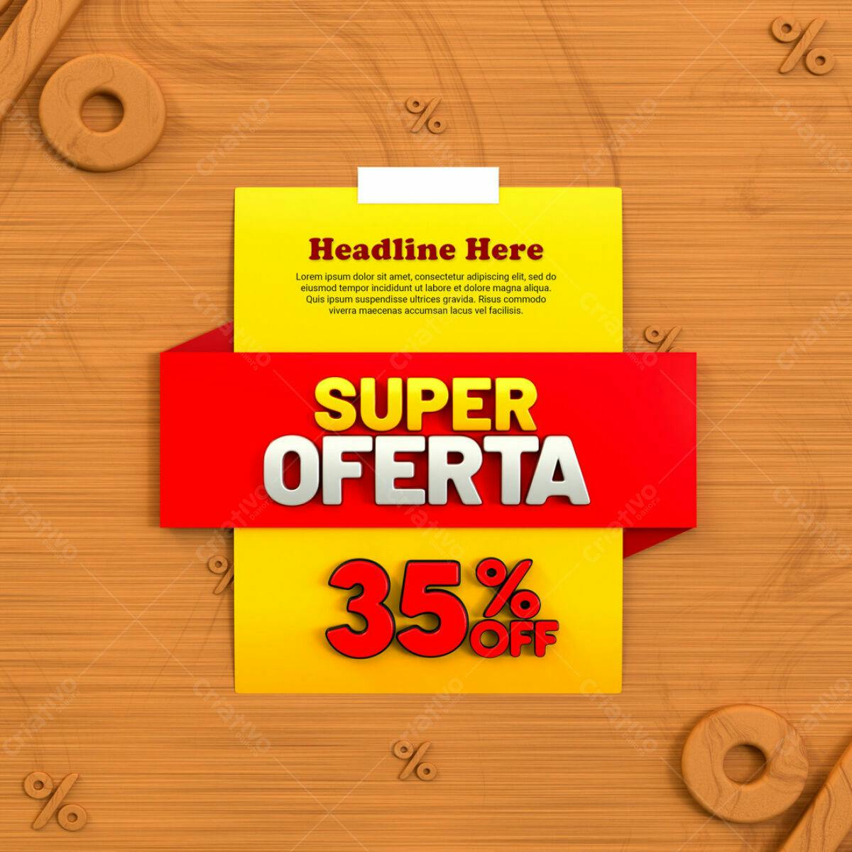 Flyer Super Oferta 35% OFF PSD Editável