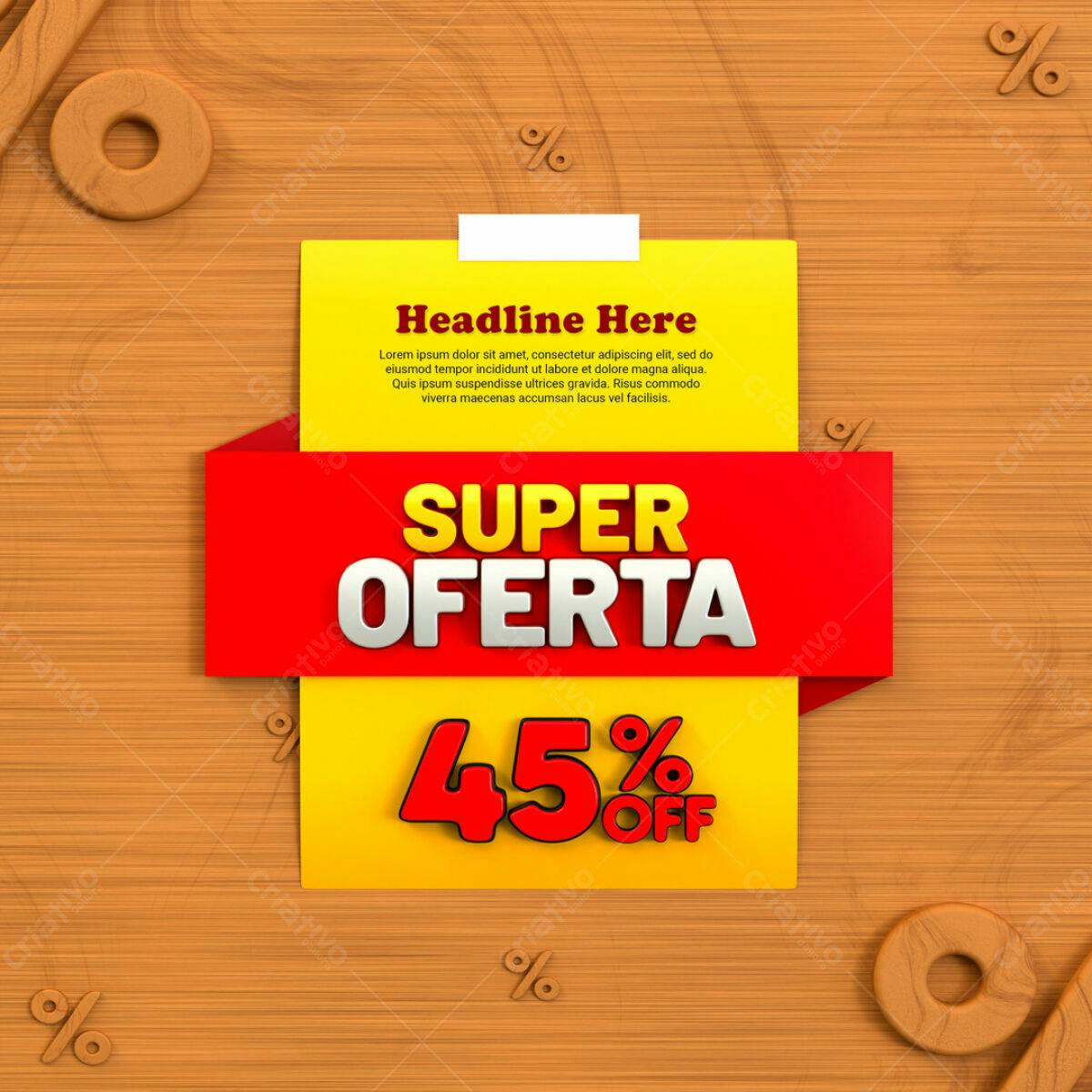 Flyer Super Oferta 45% OFF PSD Editável