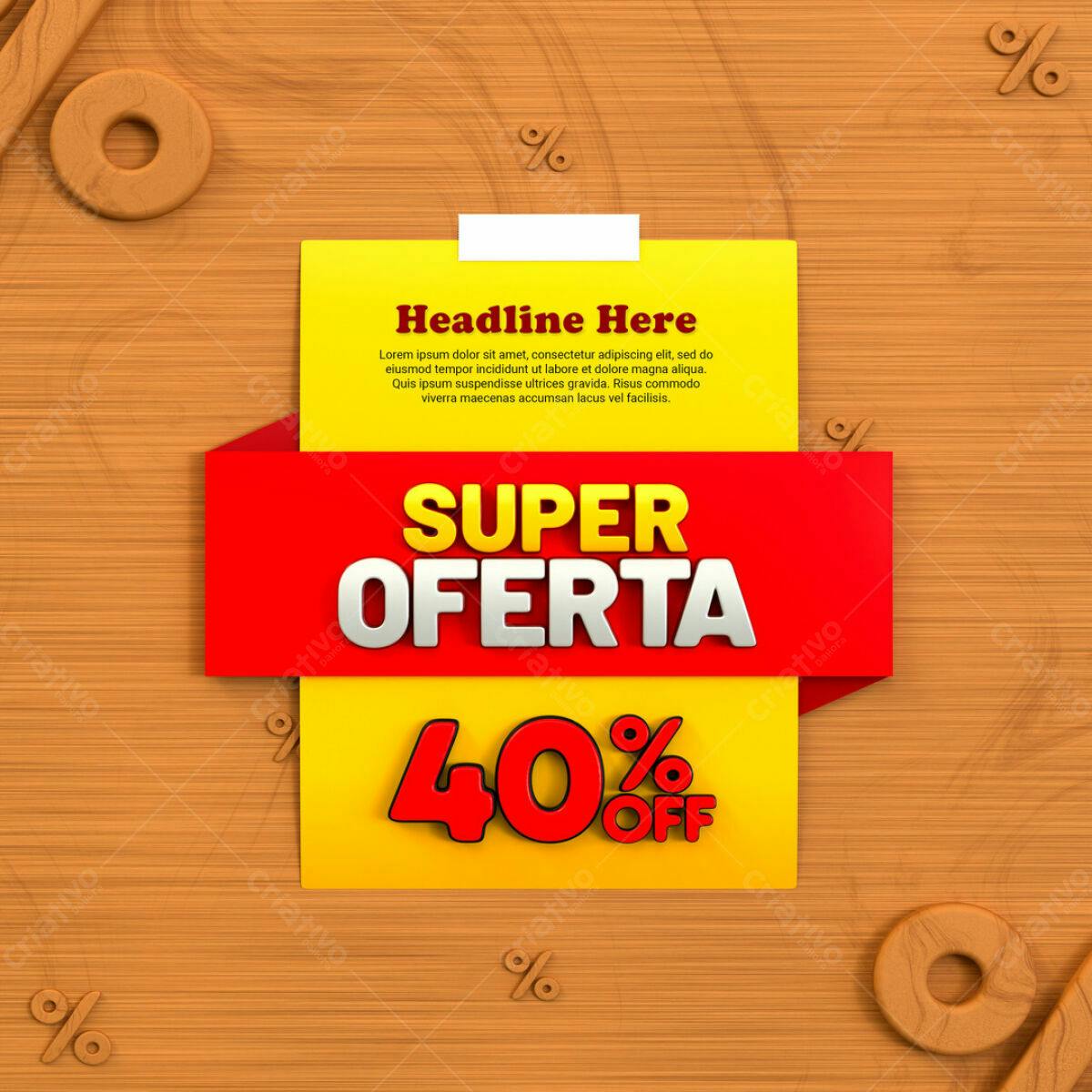 Flyer para Oferta 40% Off PSD Editável