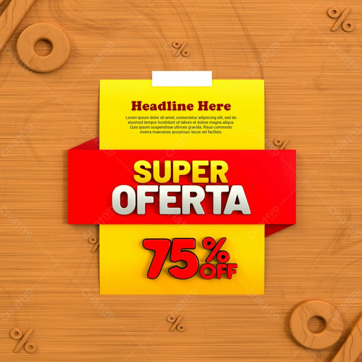 Flyer Super Oferta 75% OFF PSD Editável