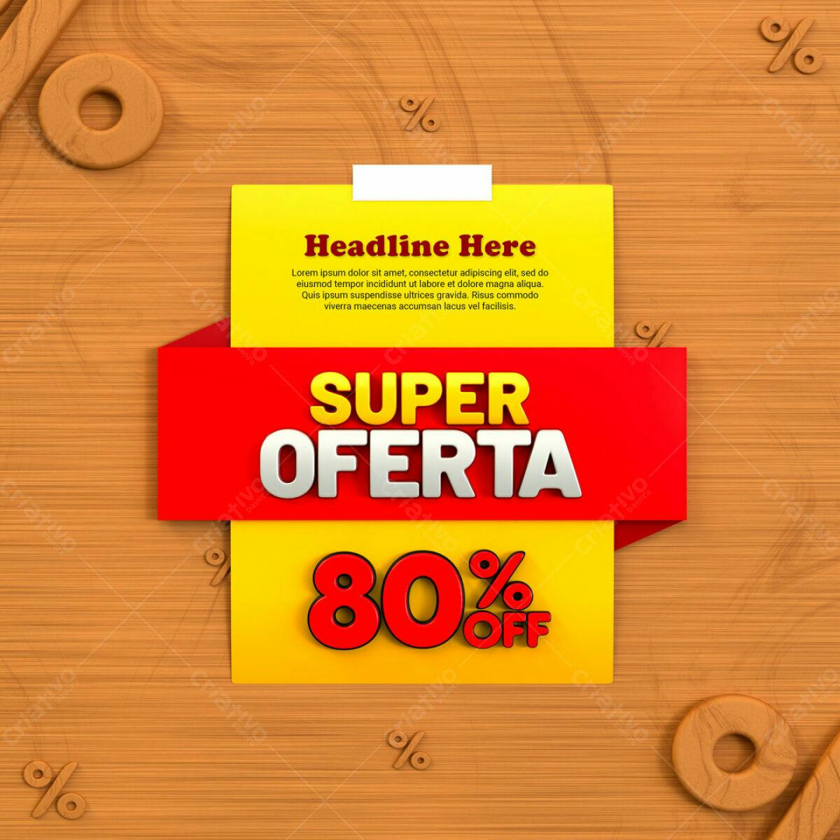 Flyer de Super Oferta 80% OFF PSD Editável