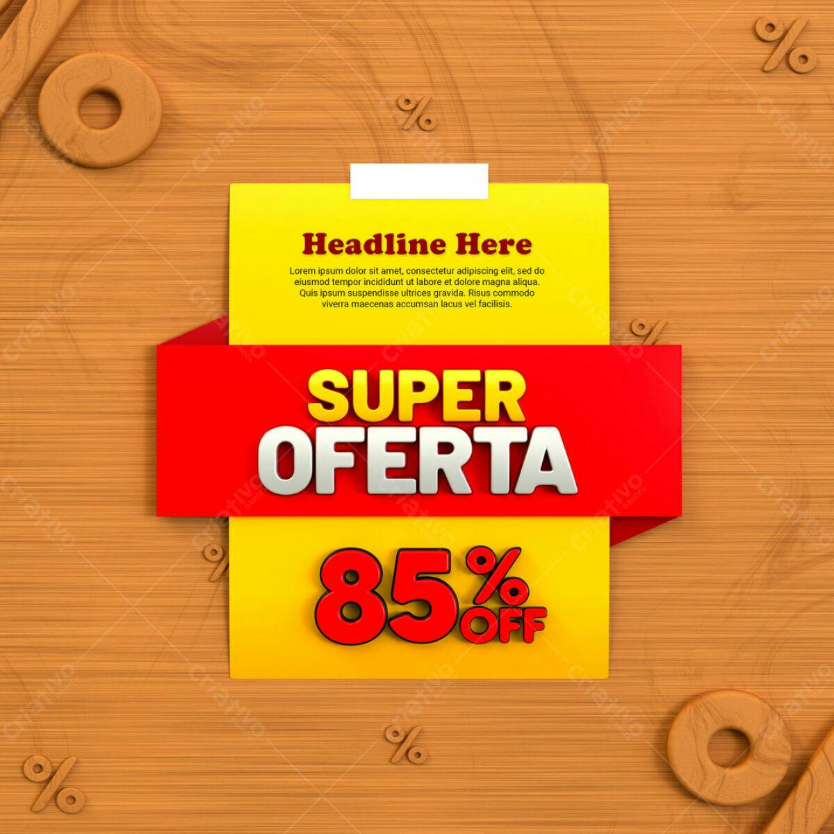 Flyer de Super Oferta 85% OFF PSD Editável