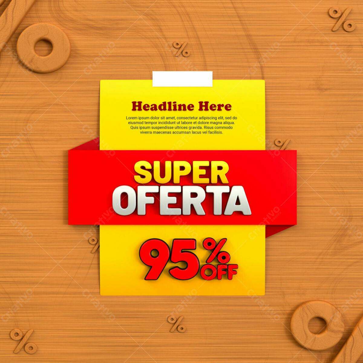Flyer Super Oferta 95% OFF PSD Editável