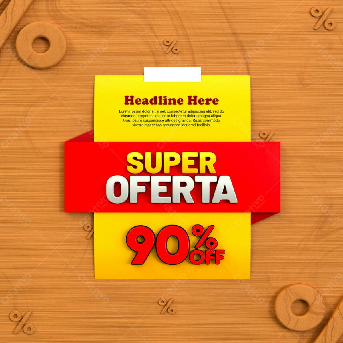 Flyer para Super Oferta 90% OFF PSD Editável