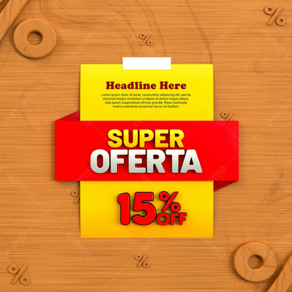 Flyer Super Oferta 15% OFF PSD Editável