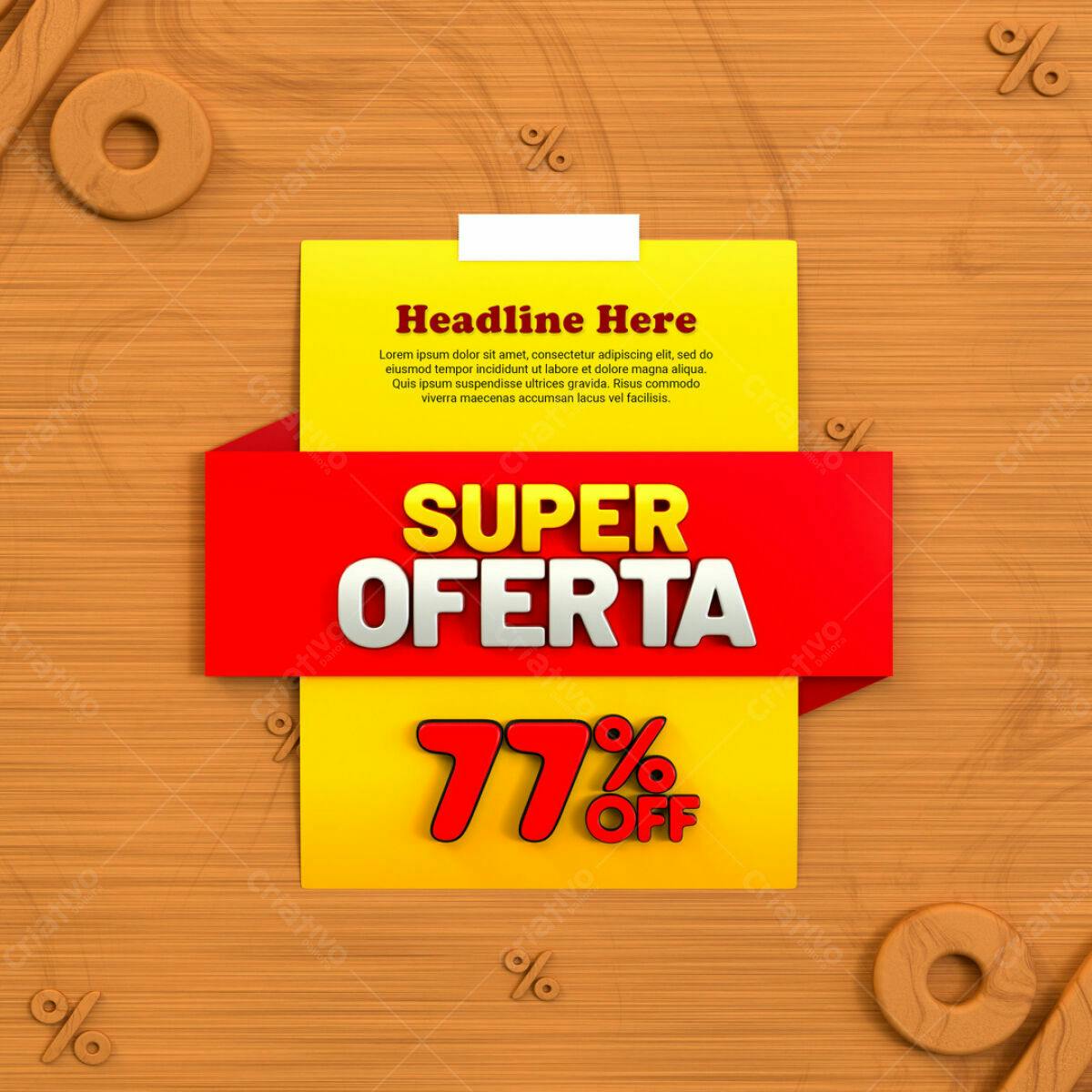 Flyer Super Oferta 77% OFF PSD Editável
