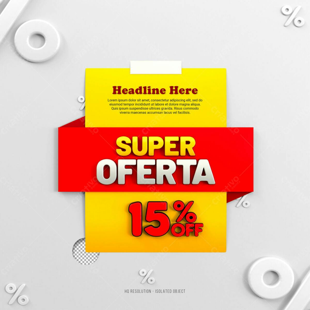 Banner de Super Oferta 15% OFF PSD Editável