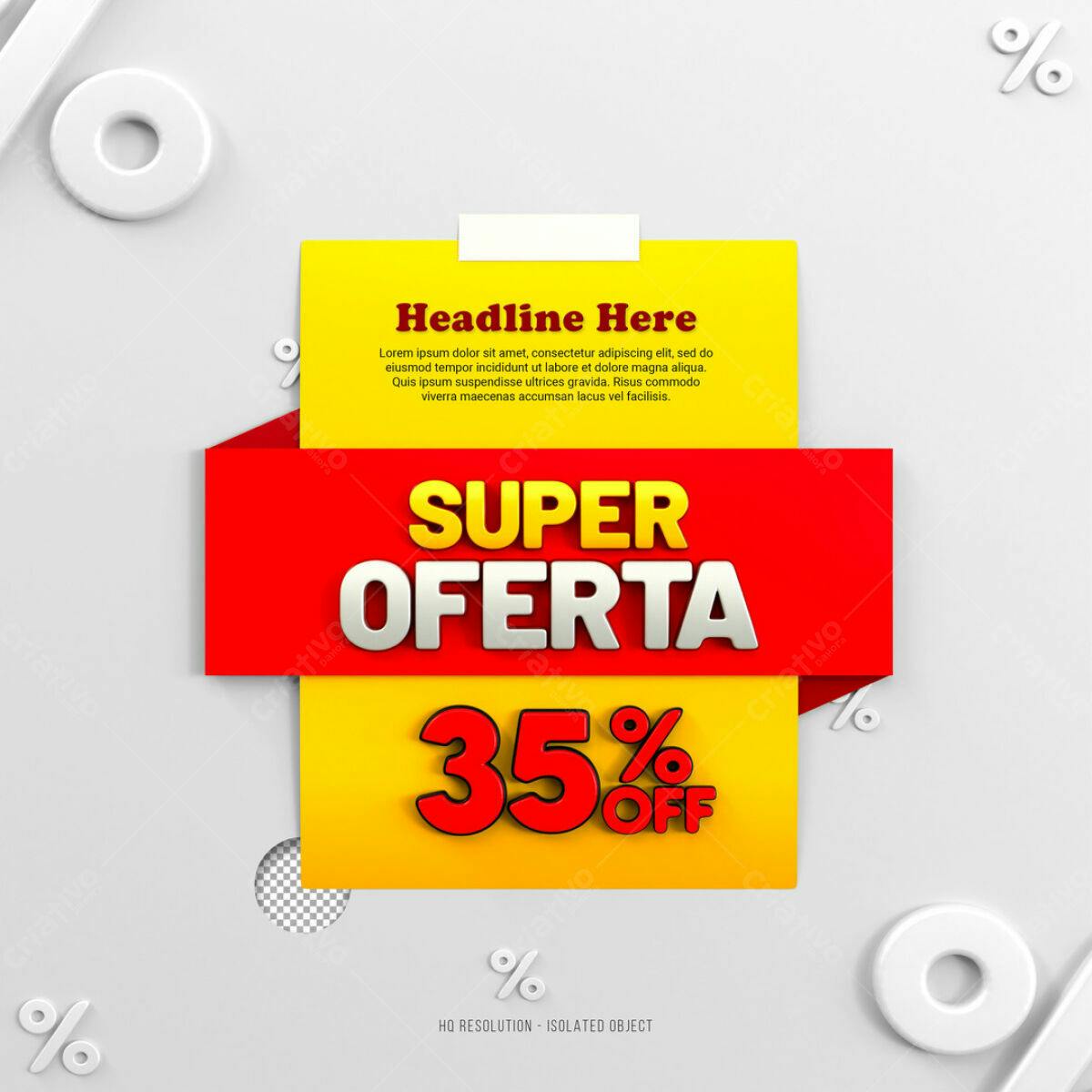 Banner de Oferta 35% OFF PSD Editável