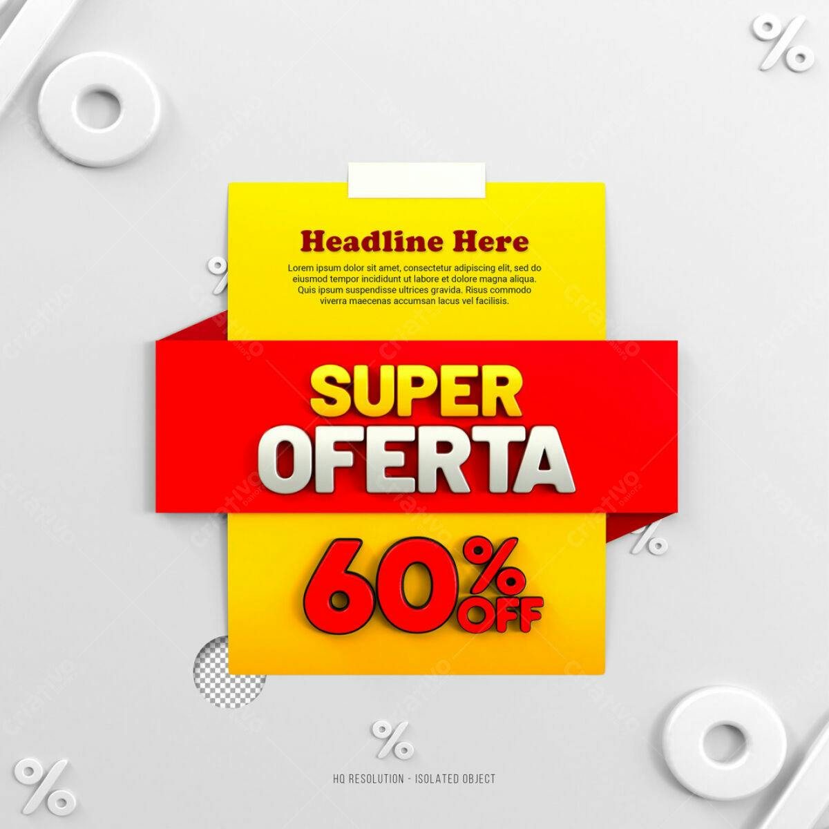 Banner Super Oferta 60% OFF PSD Editável