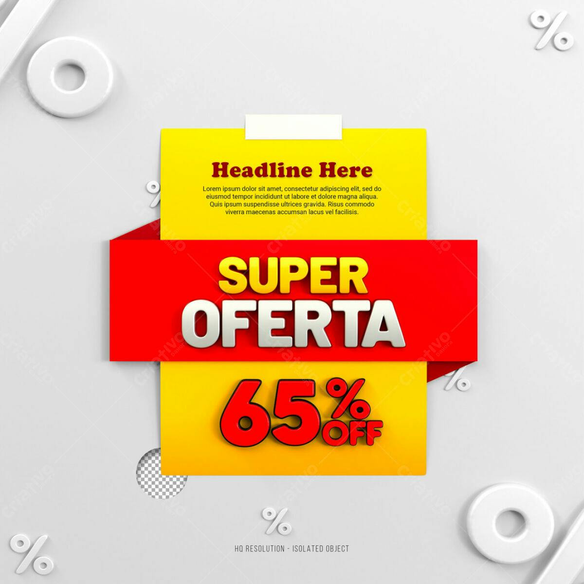 Banner Promoção 65% OFF PSD Editável