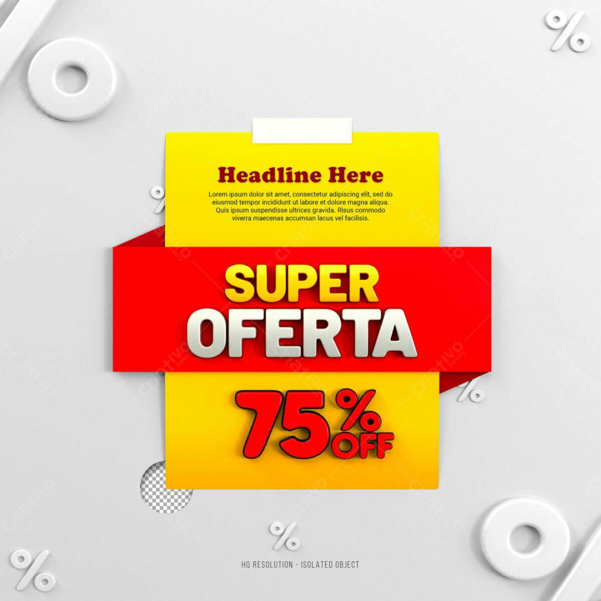 Flyer Super Oferta 75% OFF PSD Editável
