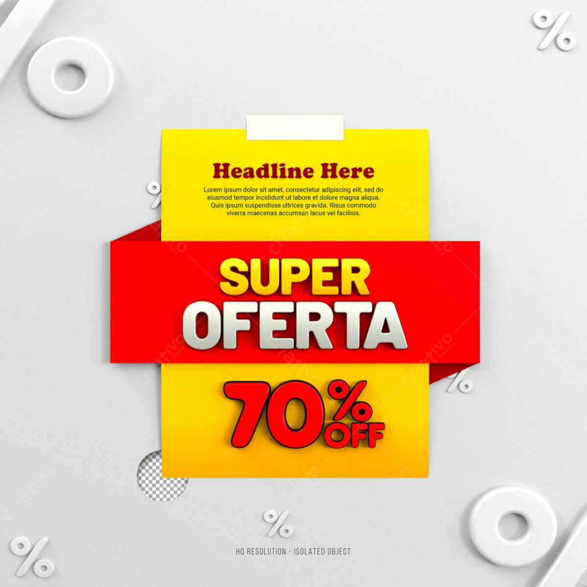 Banner de Super Oferta 70% OFF PSD Editável