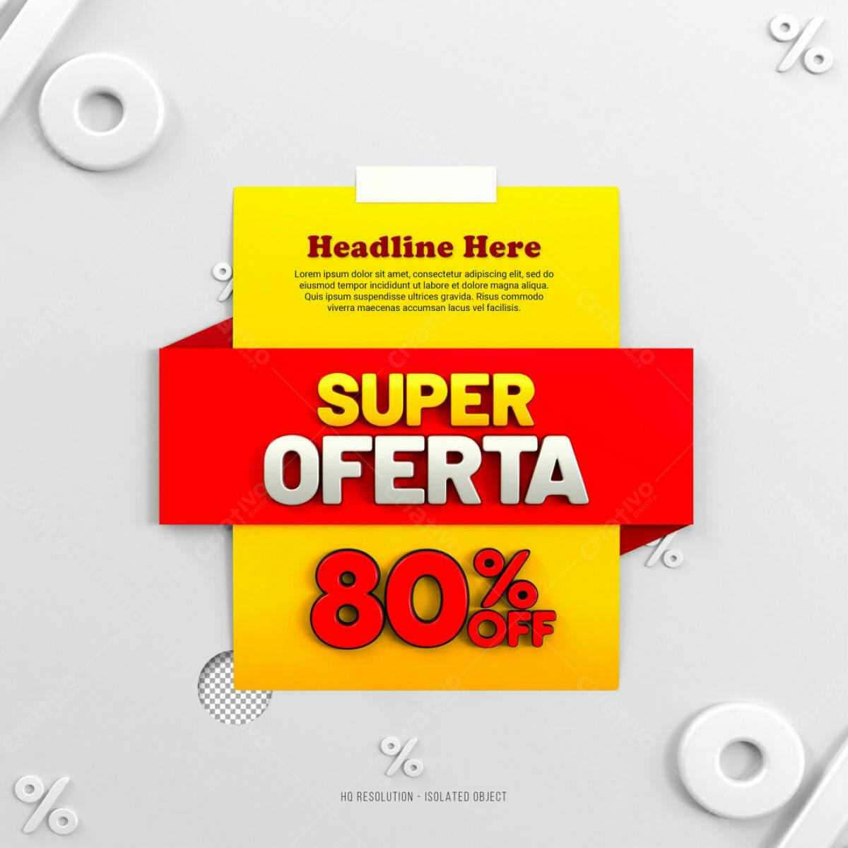 Banner Super Oferta 80% OFF PSD Editável