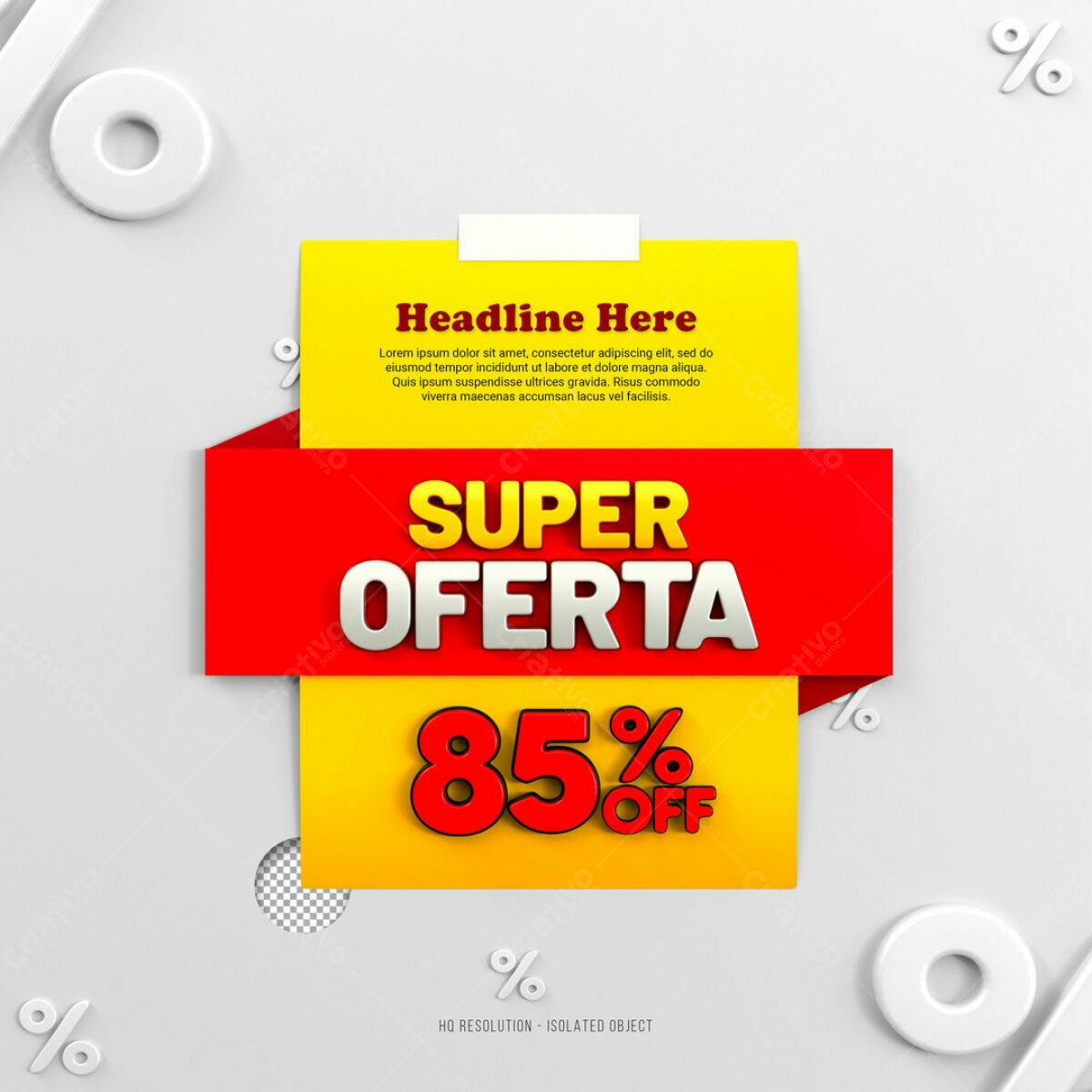 Banner Super Oferta 85% OFF PSD Editável