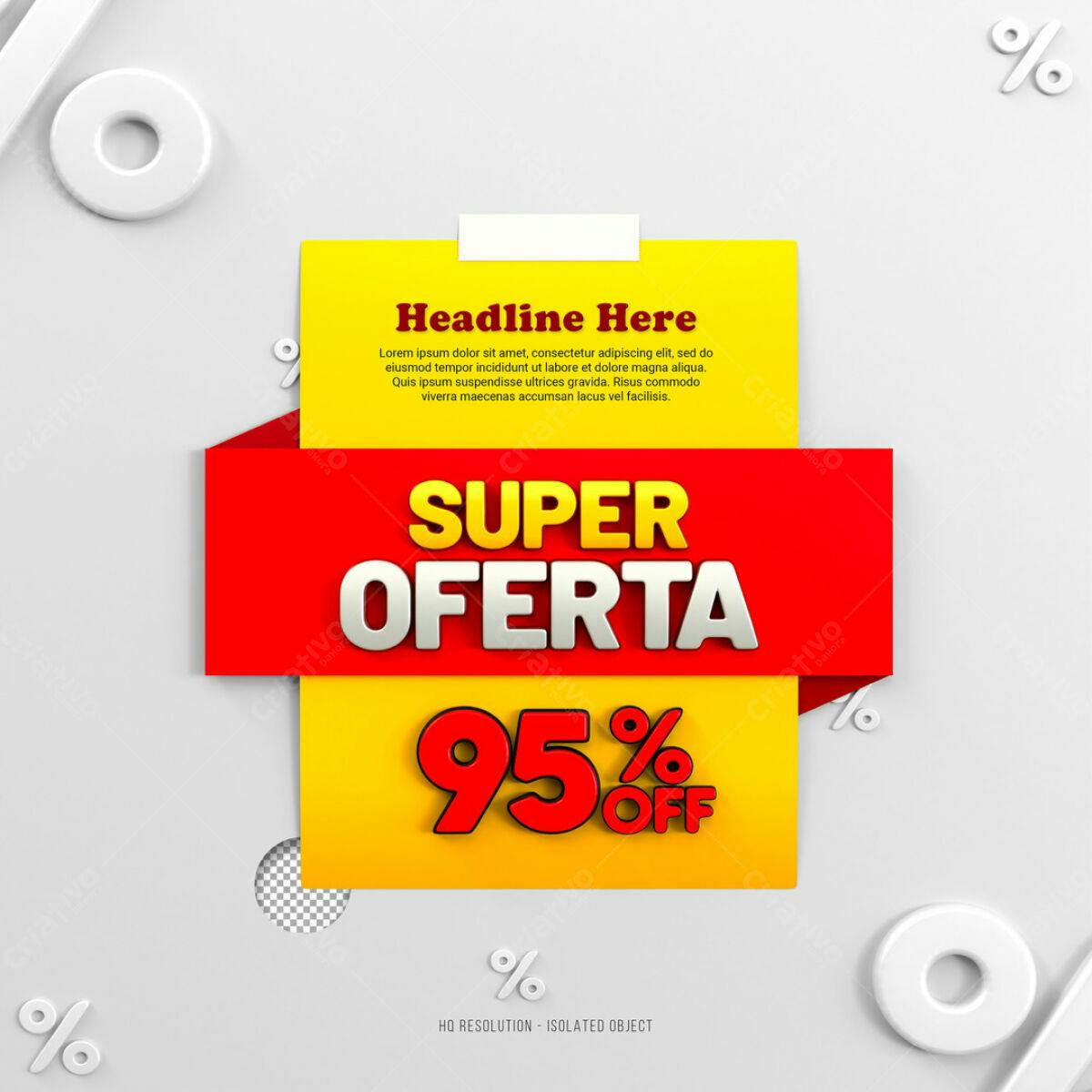 Banner de Super Oferta 95% OFF PSD Editável