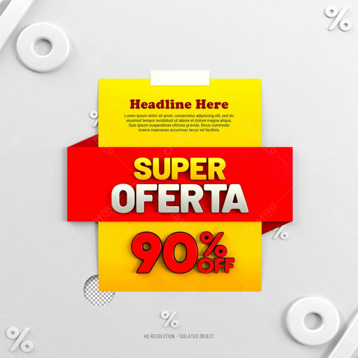 Banner Super Oferta 90% OFF PSD Editável