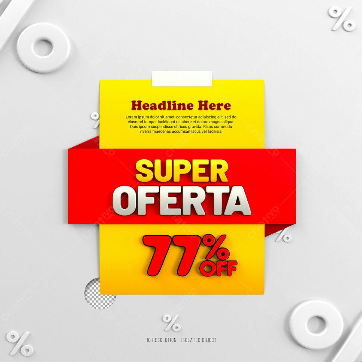Banner Super Oferta 77% OFF PSD Editável