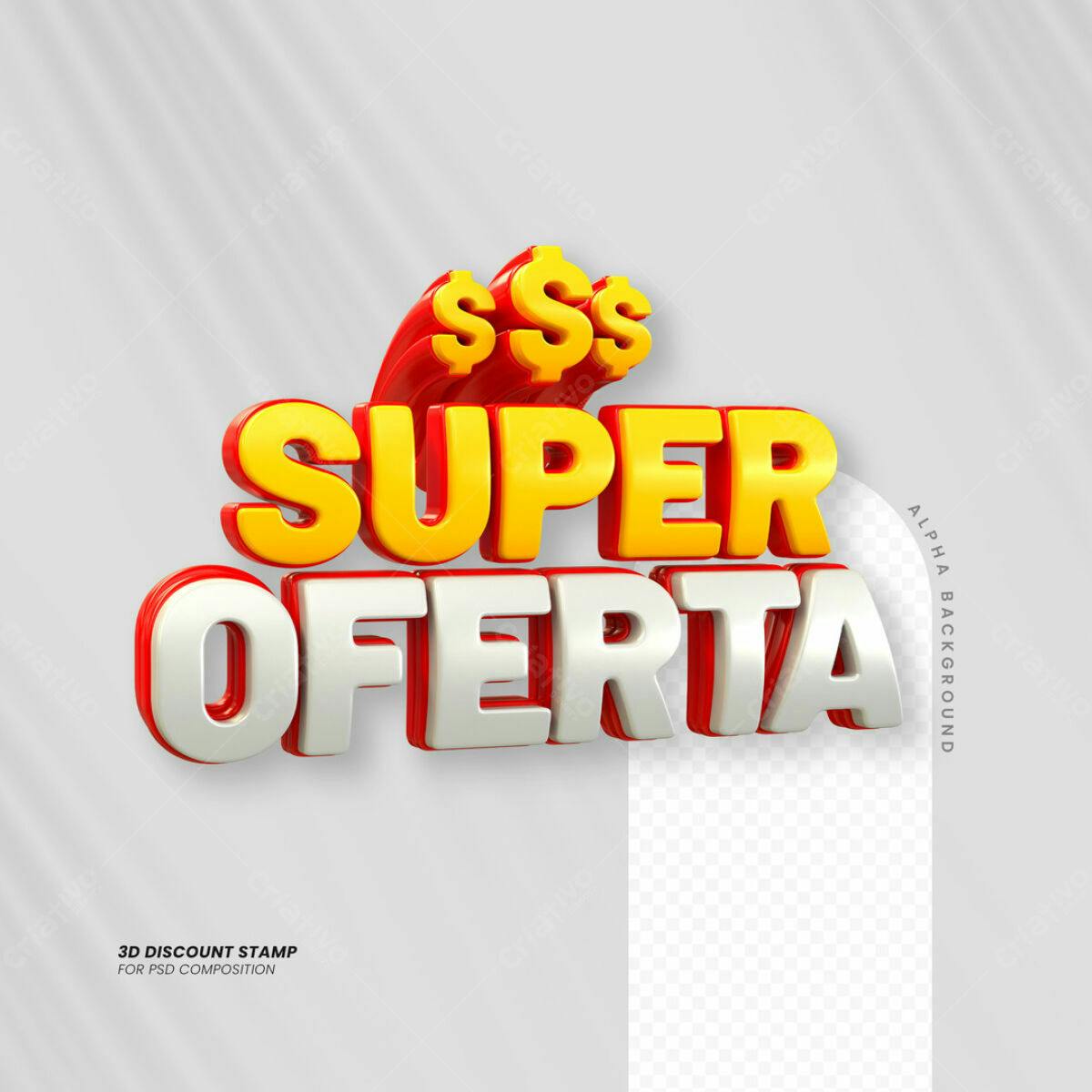 Carimbo 3D Super Oferta PSD Editável