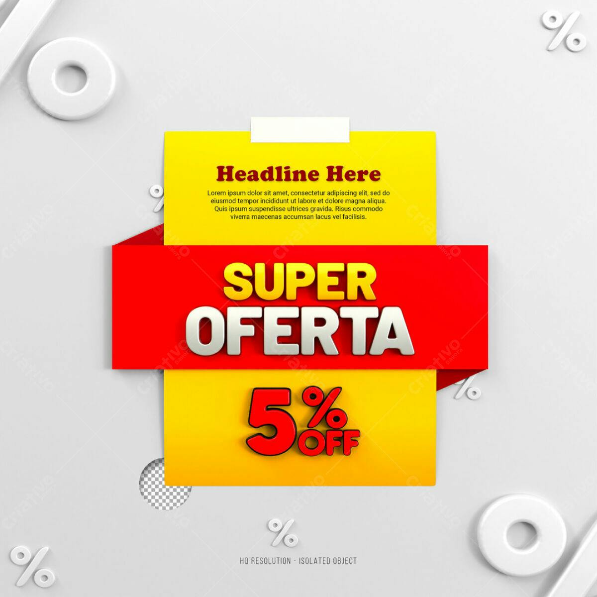 Banner 5% Off Super Oferta PSD Editável