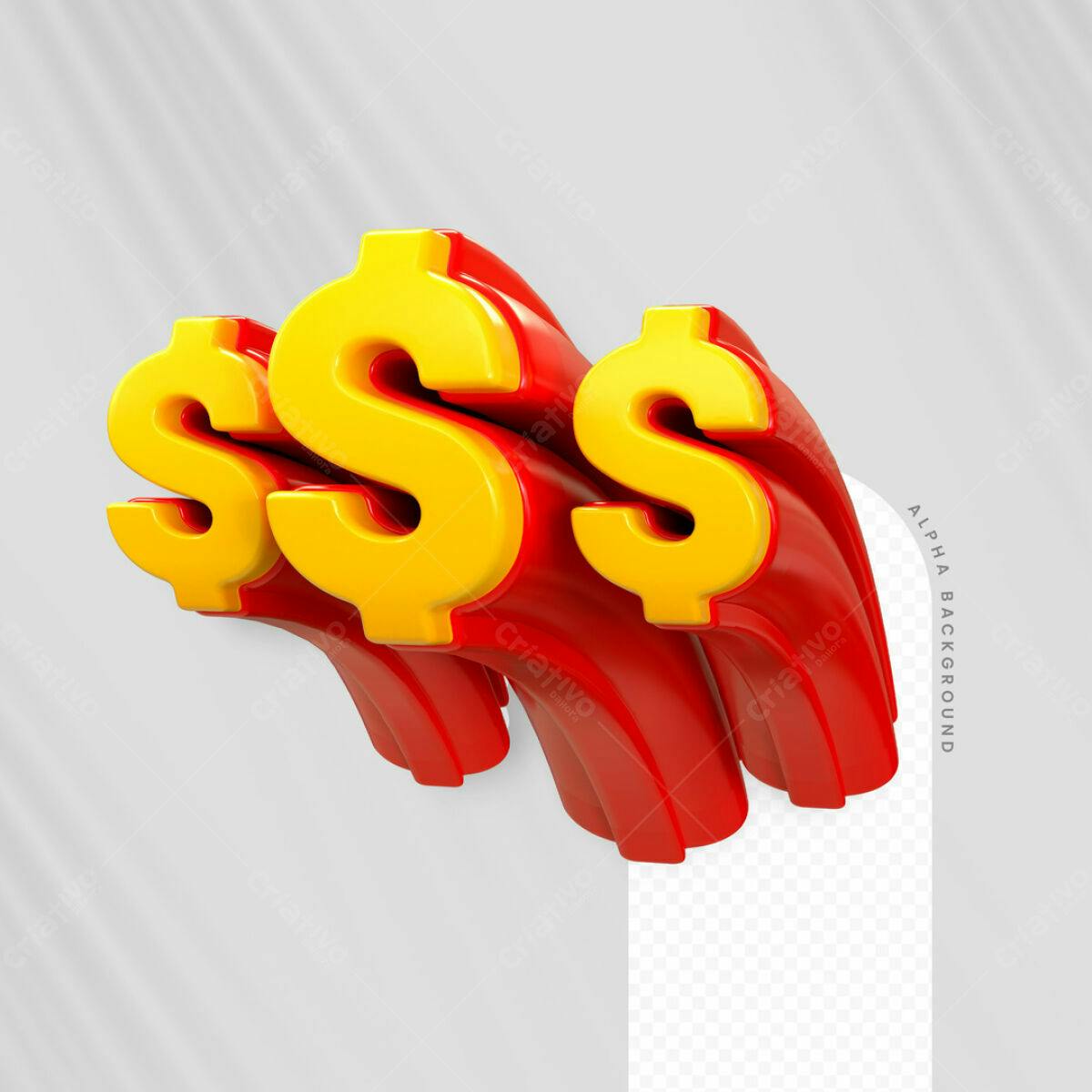 Mockup Promocional com Símbolos de Dólar PSD Editável