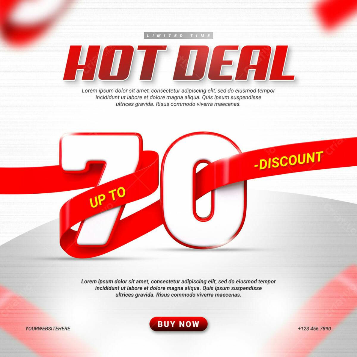 Banner Desconto 70% PSD Editável