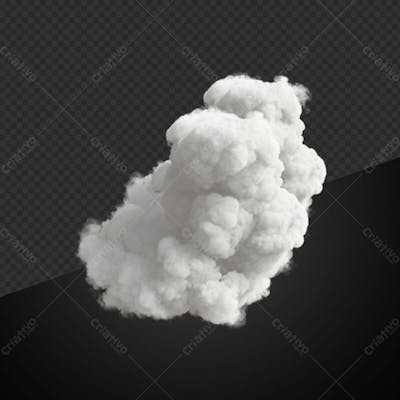 Realistic White Clouds Smoke Effect Illustration 3D Rendering