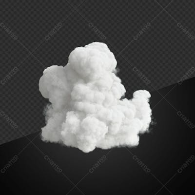 Realistic White Clouds Smoke Effect Illustration 3D Rendering