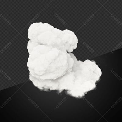 Realistic White Clouds Smoke Effect Illustration 3D Rendering