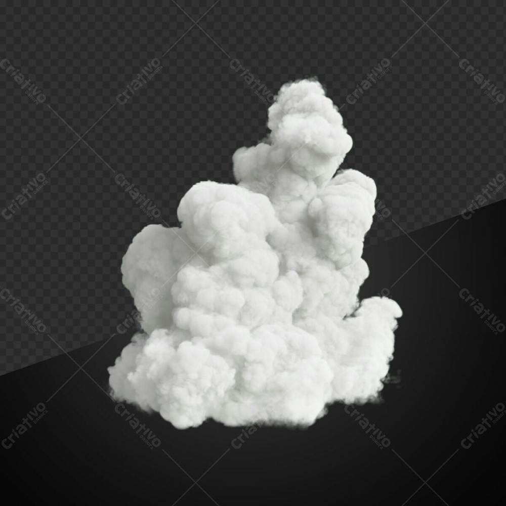 Realistic White Clouds Smoke Effect Illustration 3D Rendering